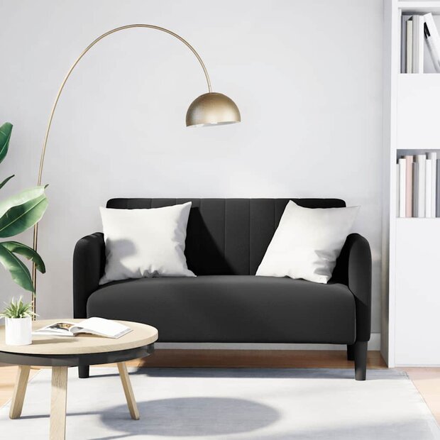 Loveseat bank 109 cm fluweel zwart 1