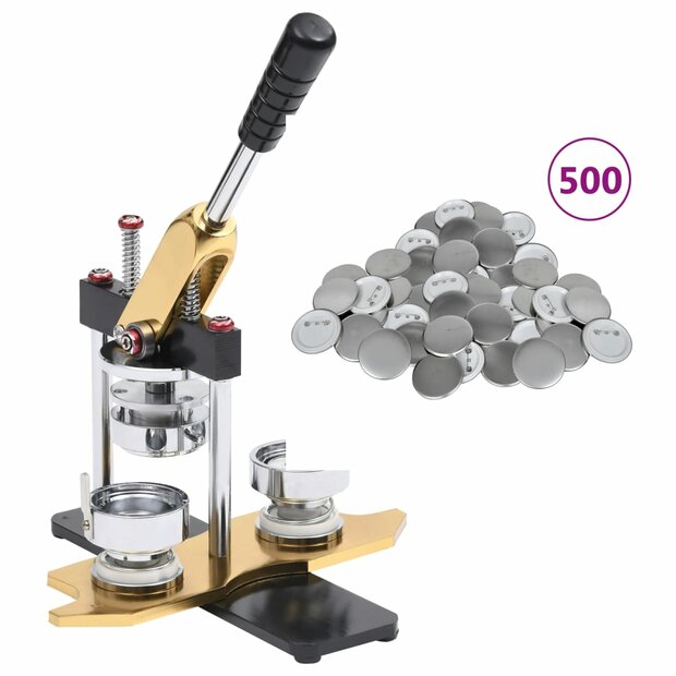Buttonmachine draaipunch met 500 st buttononderdelen 58 mm 1