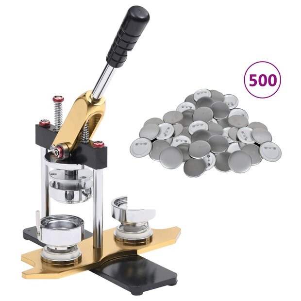 Buttonmachine draaipunch met 500 st buttononderdelen 25 mm 1
