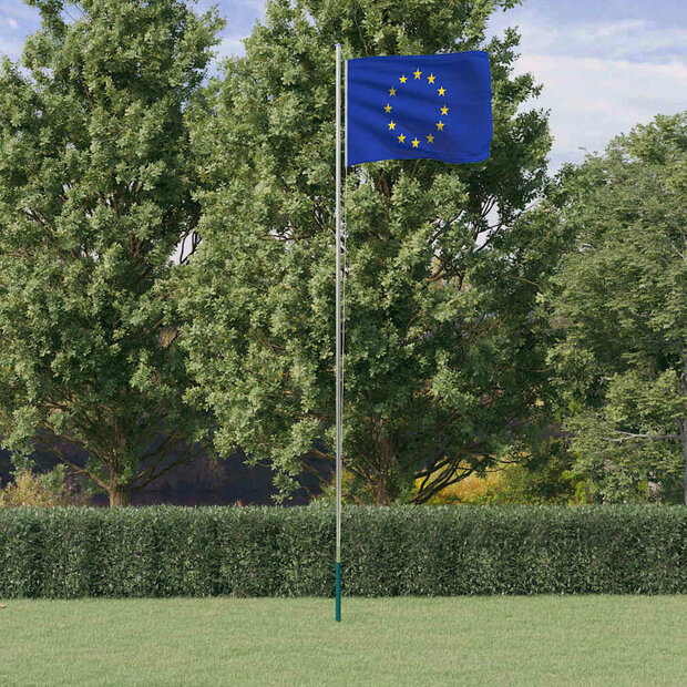 Vlag met vlaggenmast Europa 6,08 m aluminium 1