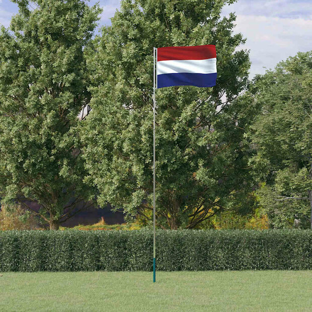 Vlag met vlaggenmast Nederland 5,5 m aluminium 1