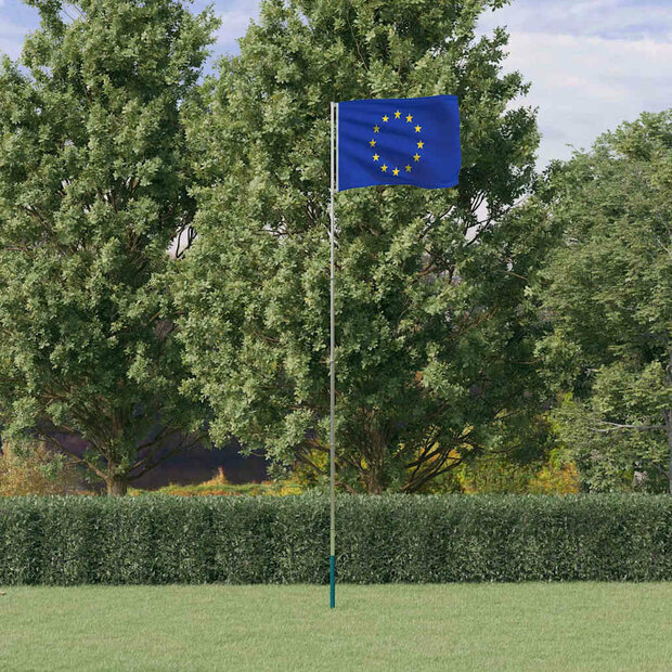 Vlag met vlaggenmast Europa 5,5 m aluminium 1