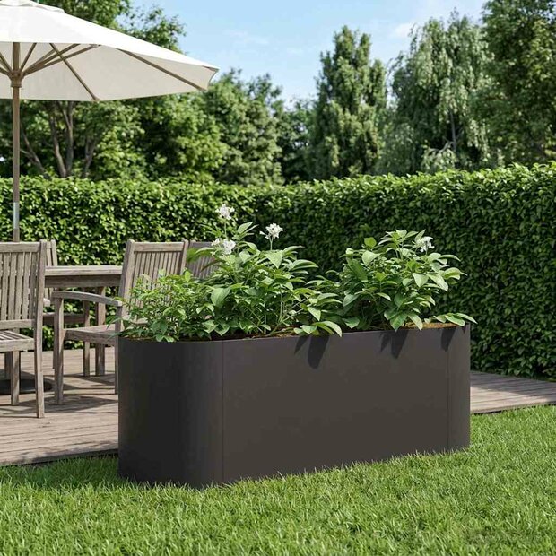 Verhoogd Tuinbed Zwart 120 x 40 x 40 cm Staal 1
