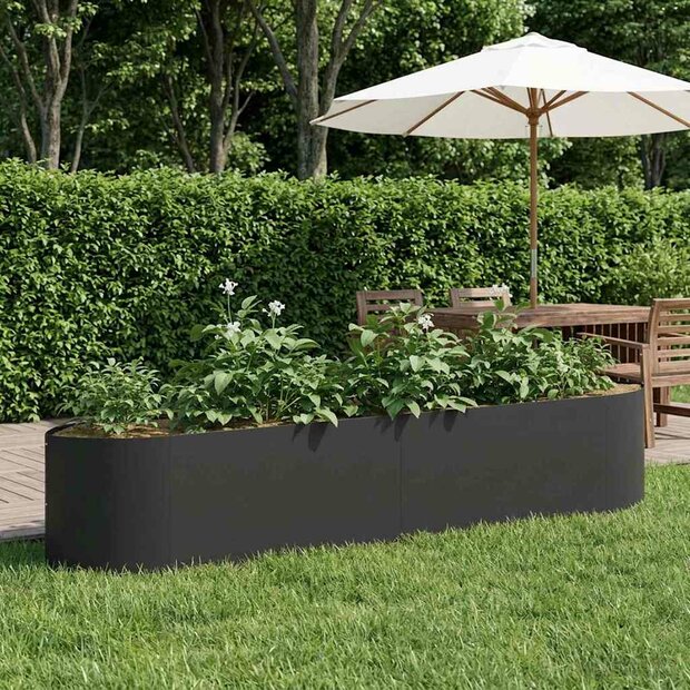 Verhoogd Tuinbed Zwart 220 x 40 x 40 cm Staal 1
