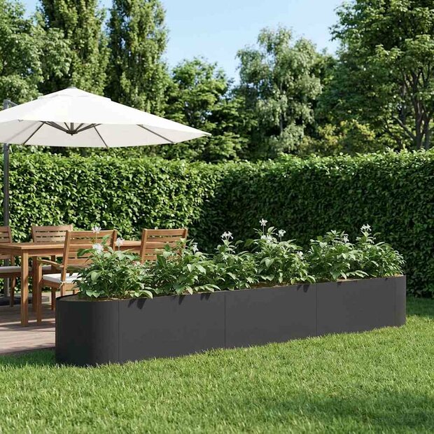 Verhoogd Tuinbed Zwart 300 x 40 x 40 cm Staal 1