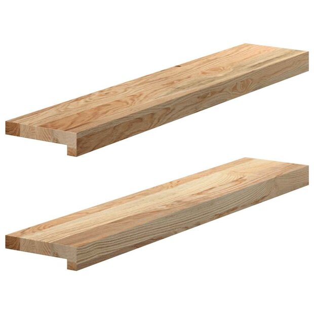 Vensterbanken 2 st onbehandeld 80x15x2 cm massief eikenhout 1