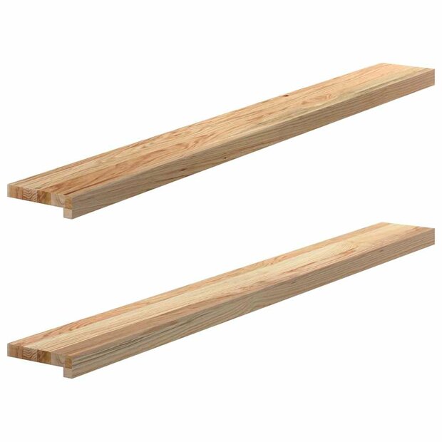 Vensterbanken 2 st onbehandeld 140x15x2 cm massief eikenhout 1