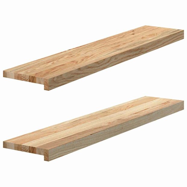 Vensterbanken 2 st onbehandeld 100x20x2 cm massief eikenhout 1