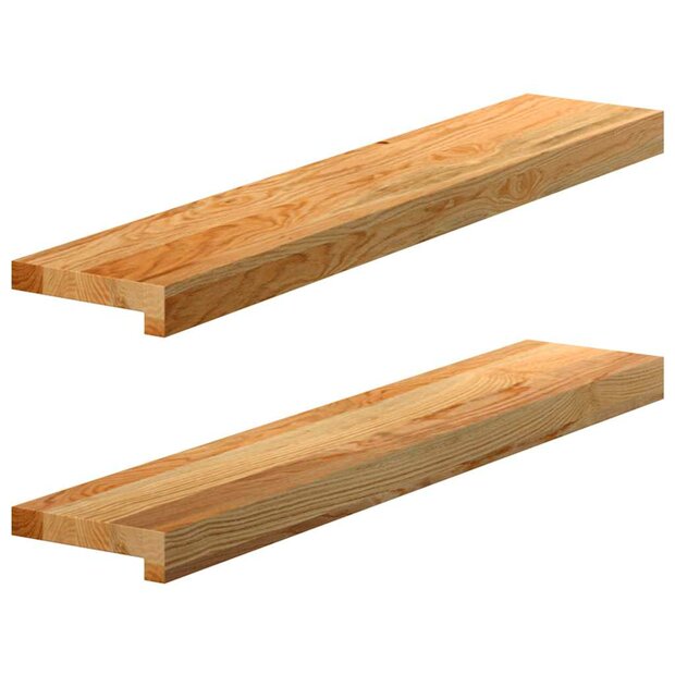 Vensterbanken 2 st 80x15x2 cm massief eikenhout lichtbruin 1