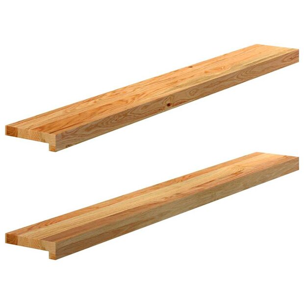 Vensterbanken 2 st 120x15x2 cm massief eikenhout lichtbruin 1