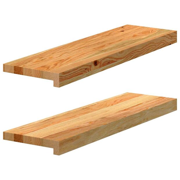 Vensterbanken 2 st 70x20x2 cm massief eikenhout lichtbruin 1
