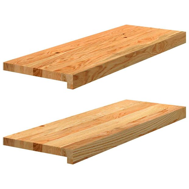 Vensterbanken 2 st 70x25x2 cm massief eikenhout lichtbruin 1