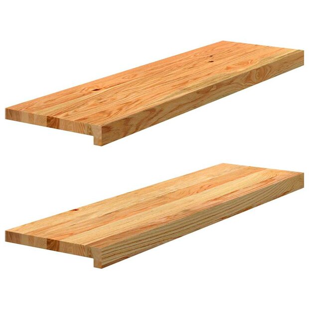 Vensterbanken 2 st 90x25x2 cm massief eikenhout lichtbruin 1