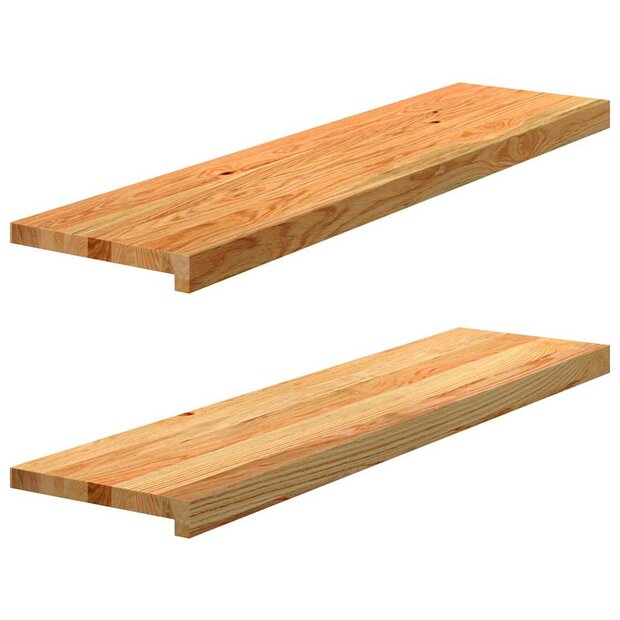 Vensterbanken 2 st 100x25x2 cm massief eikenhout lichtbruin 1