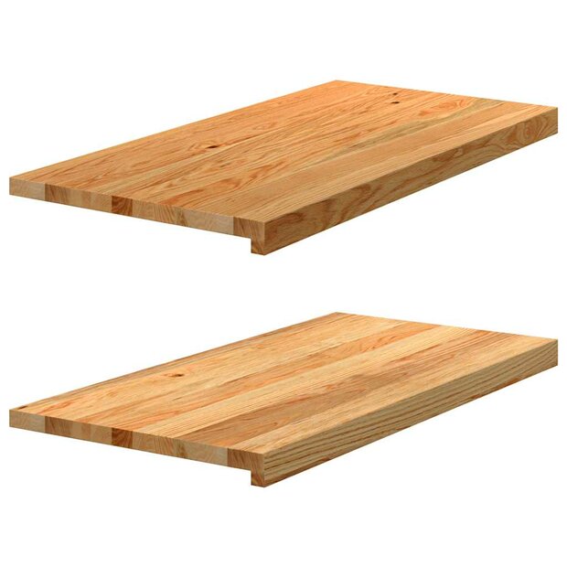 Vensterbanken 2 st 80x40x2 cm massief eikenhout lichtbruin 1