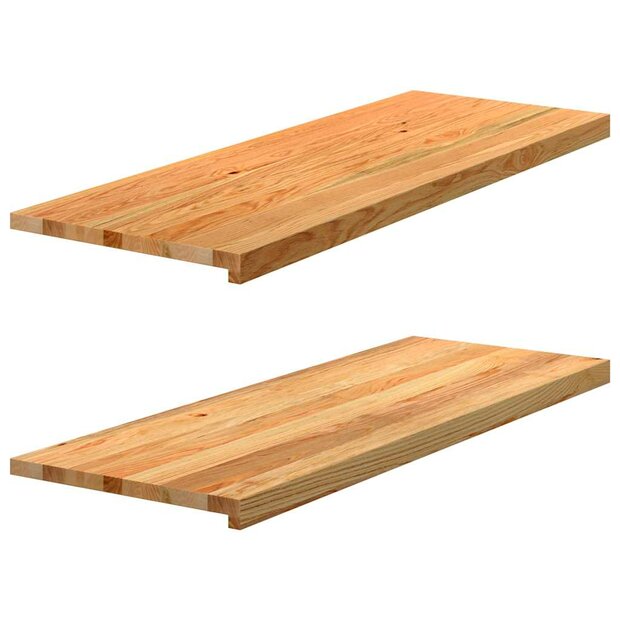 Vensterbanken 2 st 110x40x2 cm massief eikenhout lichtbruin 1