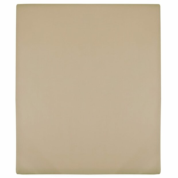Hoeslakens jersey 2 st 160x200 cm katoen taupe 1
