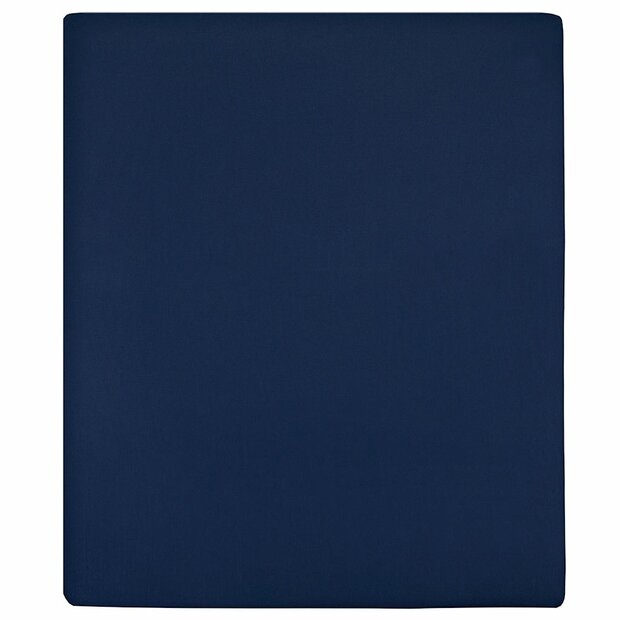 Hoeslakens 2 st jersey 100x200 cm katoen marineblauw 1