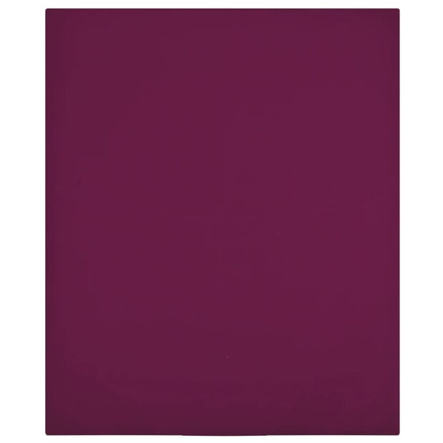 Hoeslakens 2 st jersey 100x200 cm katoen bordeauxrood 1