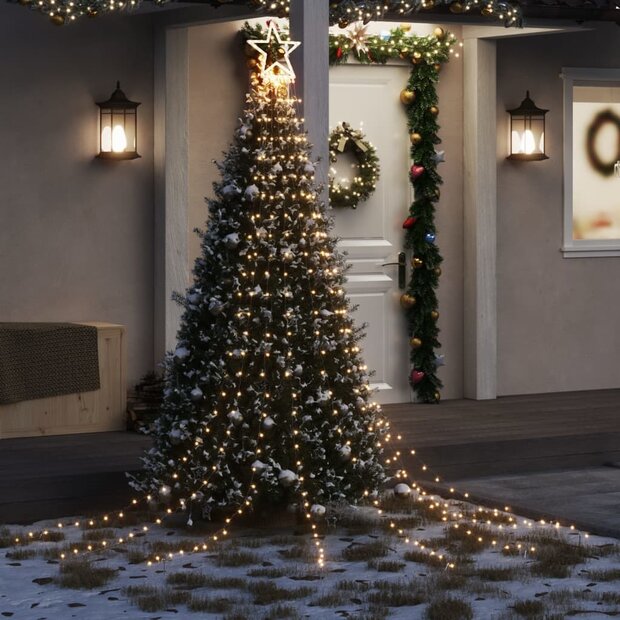 Kerstboomverlichting 320 warmwitte LED&amp;apos;s 375 cm 1