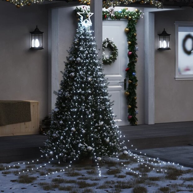 Kerstboomverlichting 320 koudwitte LED&amp;apos;s 375 cm 1