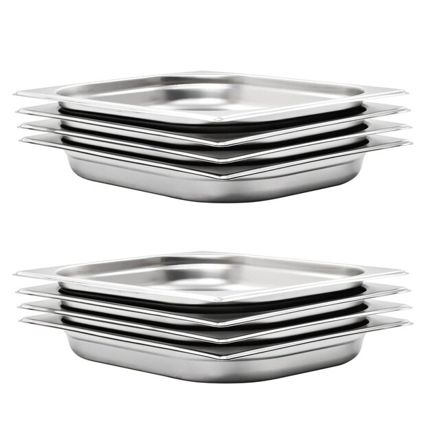 Gastronormbakken 8 st GN 1/2 40 mm roestvrij staal  1