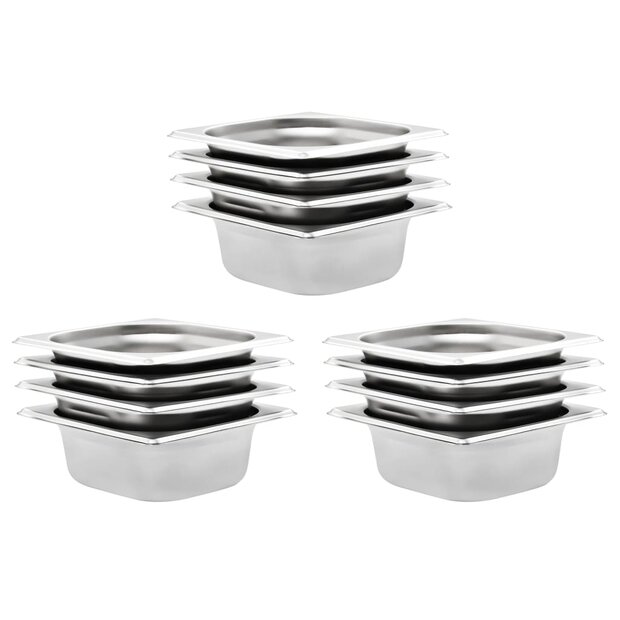 Gastronormbakken 12 st GN 1/6 65 mm roestvrij staal  1