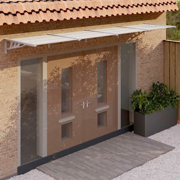 Deurluifel 396x90 cm polycarbonaat grijs en transparant 1