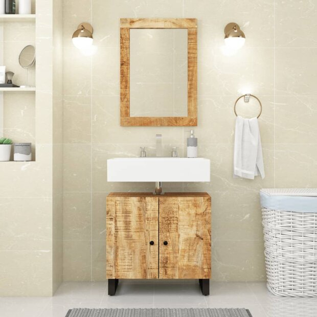 Spiegel 70x50 cm massief mangohout en glas 1