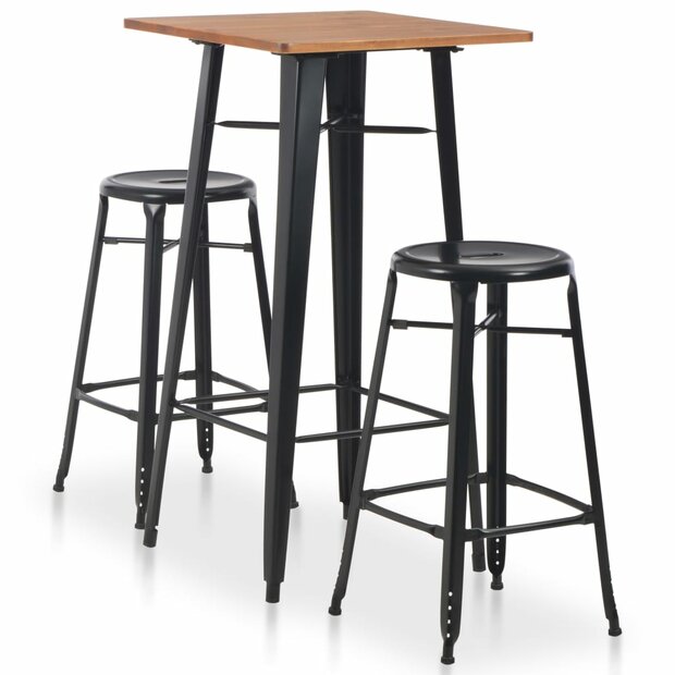 3-delige Barset staal zwart 1