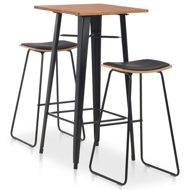 3-delige Barset staal zwart 1
