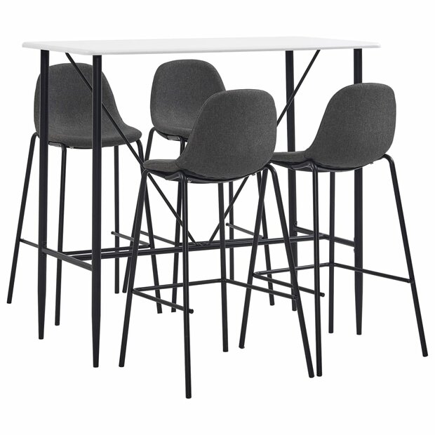 5-delige Barset stof donkergrijs 1