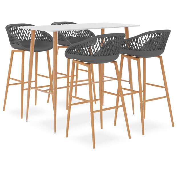 5-delige Barset wit en grijs 1