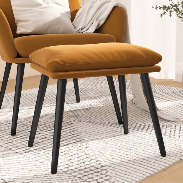 Voetenbank 45x29,5x35 cm fluweel bruin 1