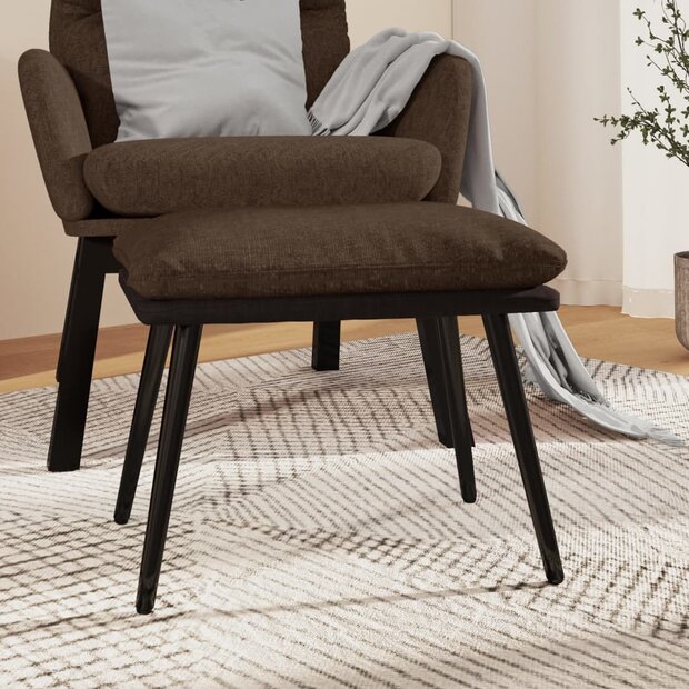 Voetenbank 45x29,5x35 cm stof en kunstleer bruin 1