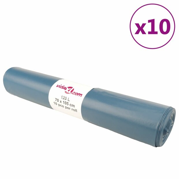 Vuilniszakken 100 st 120 l blauw 1