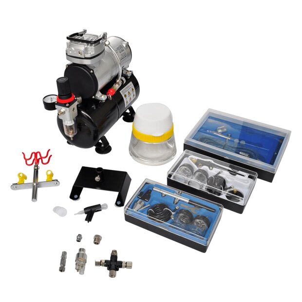 Airbrush Compressorset met 3 pistolen  1