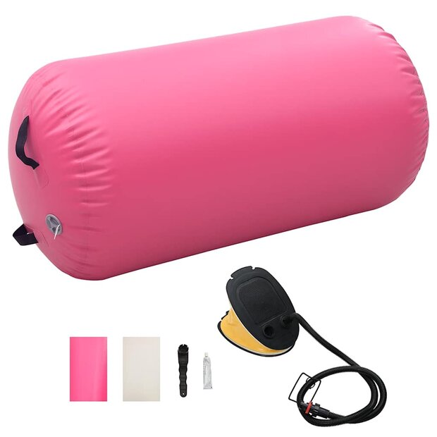 Gymnastiekrol met pomp opblaasbaar 120x90 cm PVC roze 1