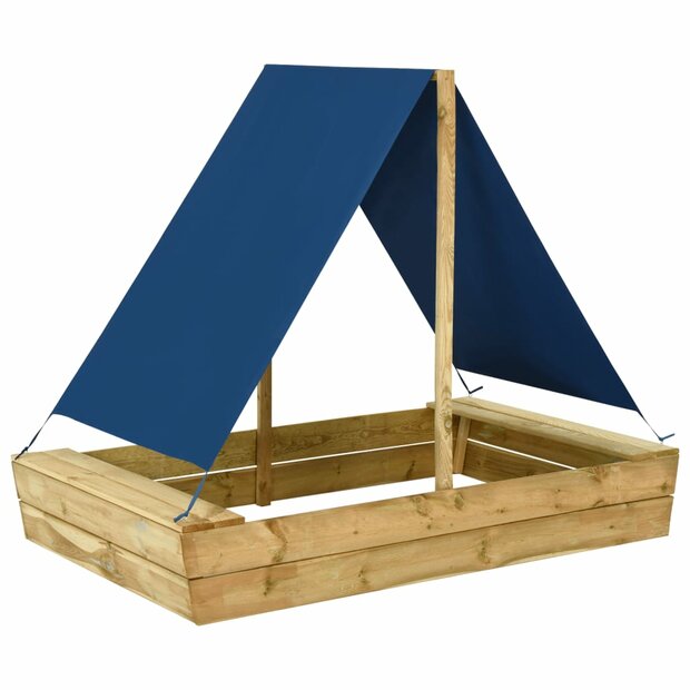 Zandbak met dak 160x100x133 cm ge&amp;iuml;mpregneerd grenenhout 1