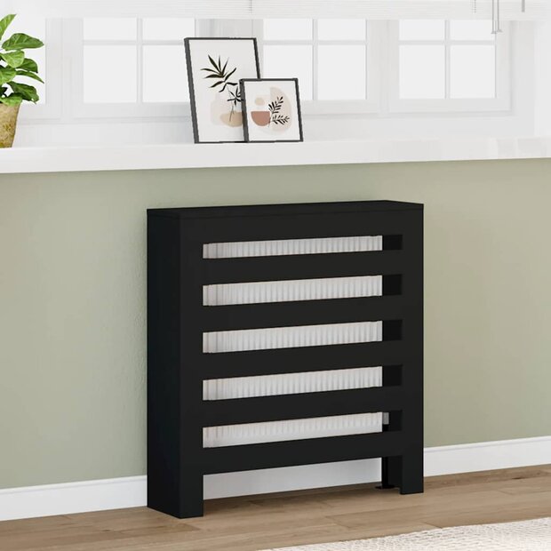 Radiatorombouw 78x20x82 cm bewerkt hout zwart 1