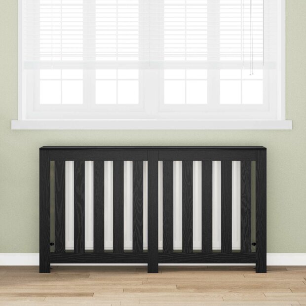 Radiatorafdekking Zwart Eiken 149 x 20 x 82 cm Bewerkt hout 1