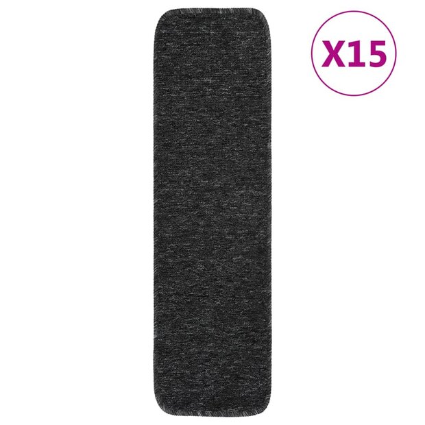 Trapmatten 15 st anti-slip rechthoekig 75x20 cm antracietkleur 1