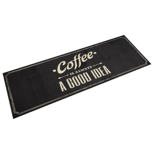 Keukenmat wasbaar koffietekst 60x180 cm fluweel 1