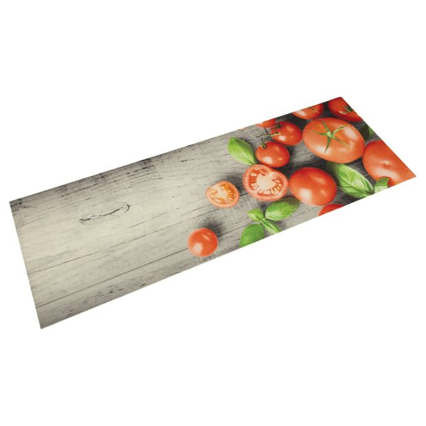 Keukenmat wasbaar tomatenprint 45x150 cm fluweel 1