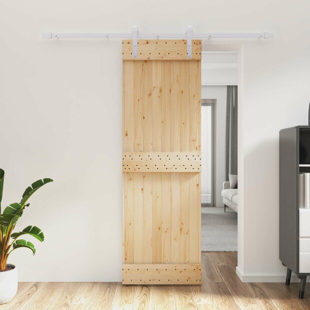 Schuifdeur Natuurlijk en Wit 70 x 210 cm Massief Grenenhout 1