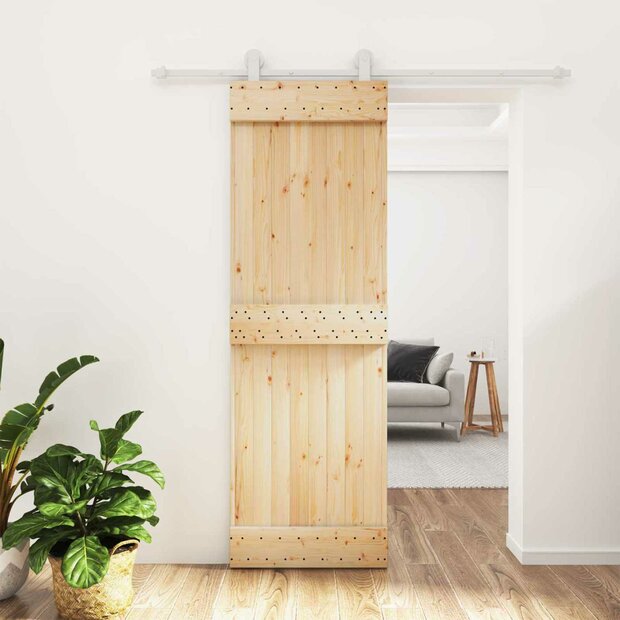 Schuifdeur Natuurlijk en Wit 70 x 210 cm Massief Grenenhout 1