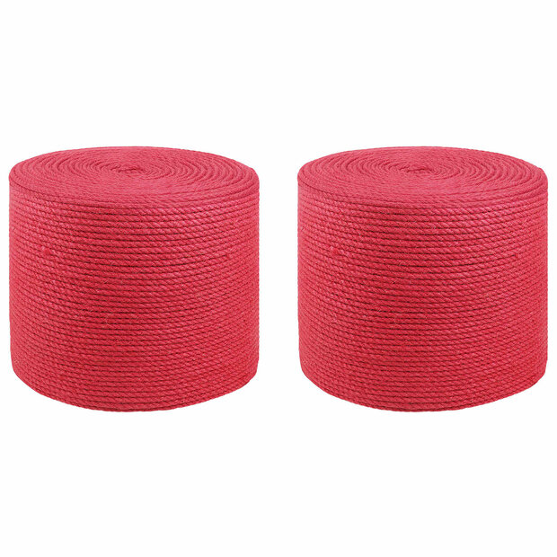 Jute Touw 2 pcs Rood 100% Tossa jute 1