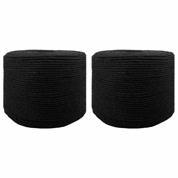 Touw 2 pcs Zwart Katoen 1