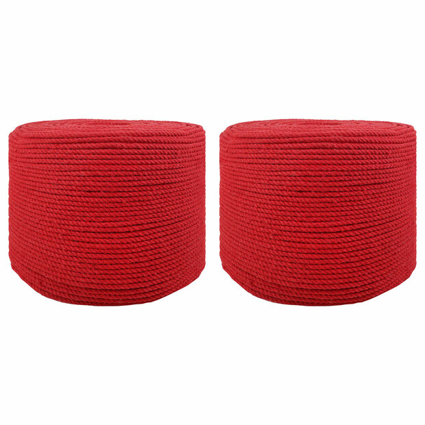 Touw 2 pcs Rood Katoen 1