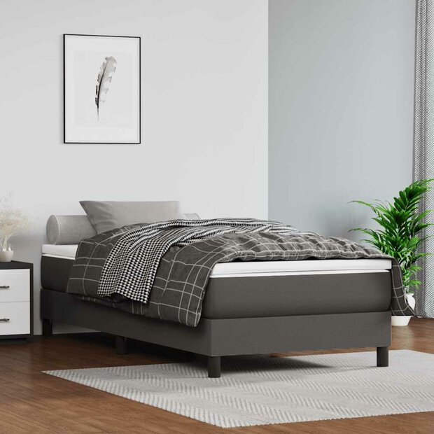 Pocketveringmatras voor kinderen medium 80x160 cm kunstleer grijs 1